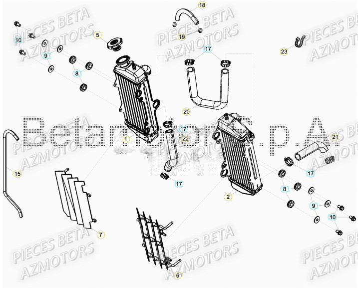 RADIATEUR BETA Pièces RR Enduro 50 RACING 2019