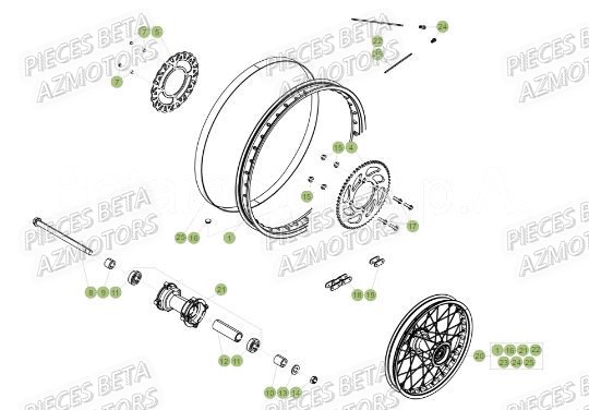 Roue Arriere BETA Pieces Beta 50 RR RACING - 2019