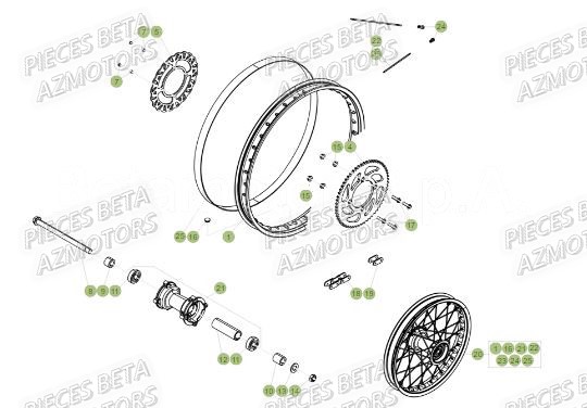 ROUE ARRIERE BETA 50 RRRACING 19