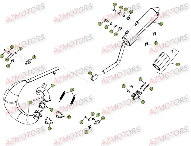 ECHAPPEMENT BETA Pièces RR Enduro 50 SPORT 2015 2014