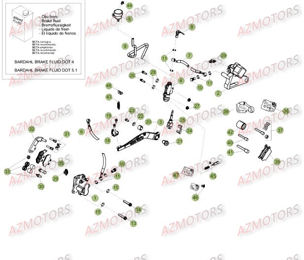 PASTILLES PINCE 25.03067/73 BETA pour FREINS de 50-RRSPORT-15