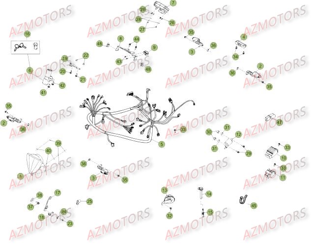 Installation Electrique Du No Serie 472 A 99999 BETA Pièces Beta RR 50 SPORT - 2015-2014
