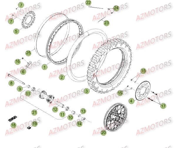 ROUE ARRIERE DU No SERIE 1 A 471 BETA 50 RRSPORT 15