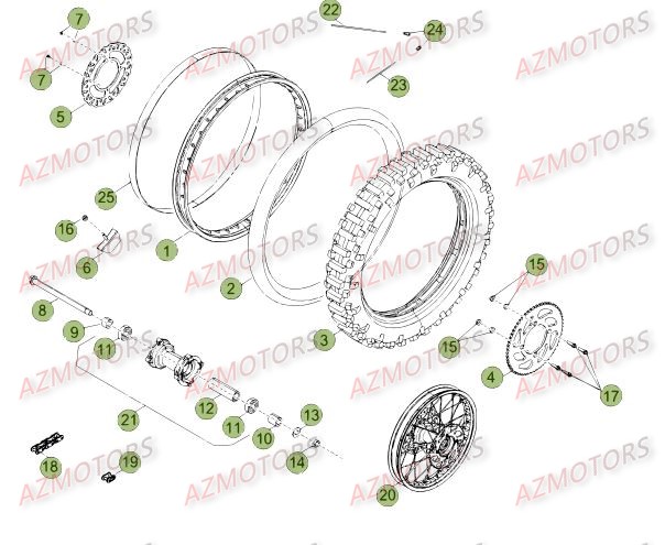 Roue Arriere Du No Serie 472 A 99999 BETA Pièces Beta RR 50 SPORT - 2015-2014