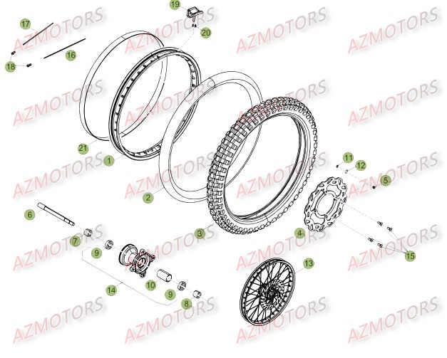 Roue Avant Du No Serie 1 A 471 BETA Pièces Beta RR 50 SPORT - 2015-2014