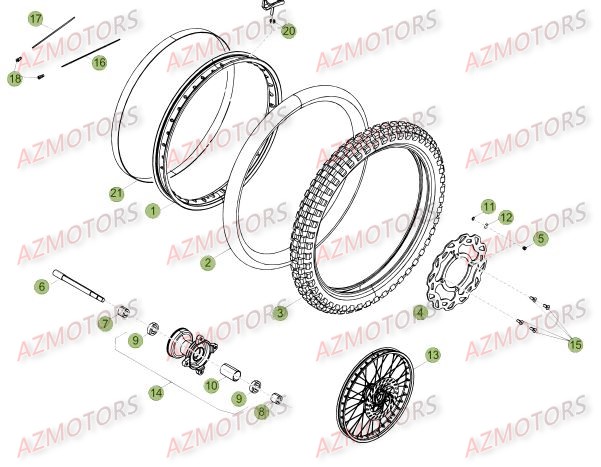Roue Avant Du No Serie 472 A 99999 BETA Pièces Beta RR 50 SPORT - 2015-2014