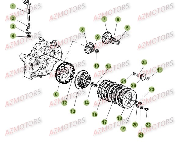 Transmission Principale Embrayage BETA Pièces Beta RR 50 SPORT - 2015-2014