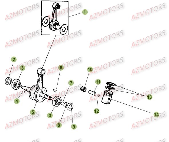 VILEBREQUIN PISTON CONTRE ARBRE BETA 50 RRSPORT 15