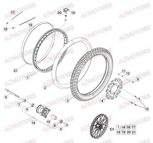 ROUE_AVANT BETA Pièces RR Enduro 50 SPORT 2016