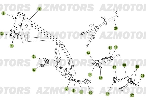 ACCESSOIRES DU CHASSIS BETA Pièces BETA Enduro 50 STD 2007 2005