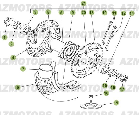 Roue Arriere BETA Pièces Beta RR 50 STANDARD - 2007-2005