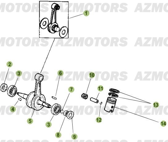 VILEBREQUIN   PISTON   CONTRE ARBRE BETA 50 RRSTD 07