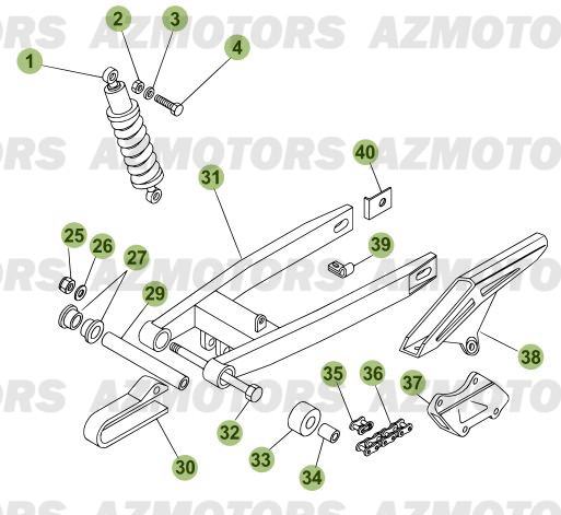 Fourche Arriere   Suspension Ar BETA Pièces Beta RR 50 STANDARD - 2009-2008
