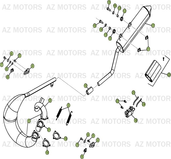 ECHAPPEMENT BETA Pièces RR Enduro 50 STD 2012