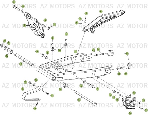 FOURCHE ARRIERE - SUSPENSION AR pour 50-RRSTD-12