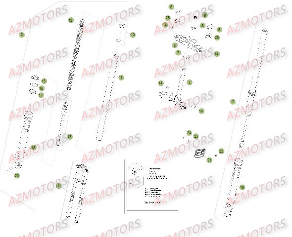 Fourche Du No Serie 200876 A 201251 BETA Pièces Beta RR 50 STANDARD - 2013-2012