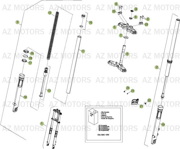 Fourche Du No De Serie 201252 A 299999 BETA Pièces Beta RR 50 STANDARD - 2013-2012