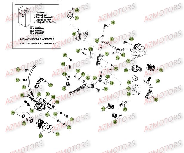 PASTILLES PINCE 25.03067/73 BETA pour FREINS DU No SERIE 200101 A 201251 de 50-RRSTD-12