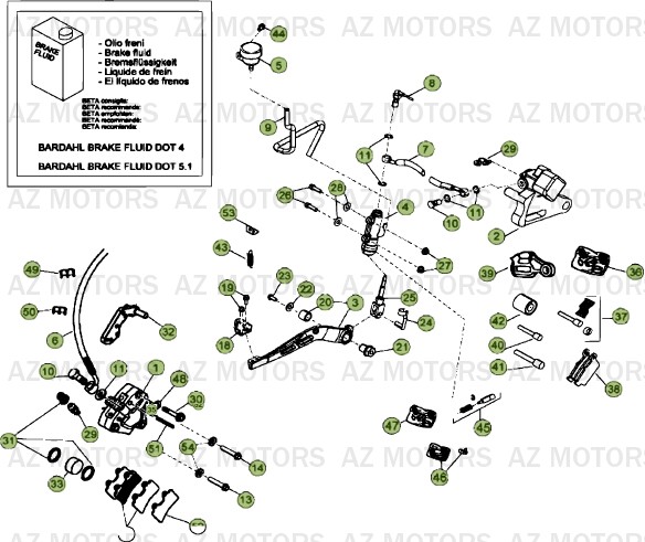 FREINS Du No SERIE 201252 a 299999 BETA 50 RRSTD 12