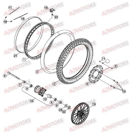 Roue Avant Du No Serie 200957 A 201251 BETA Pièces Beta RR 50 STANDARD - 2013-2012