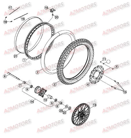 ROUE AVANT DU No SERIE 200957 A 201251 BETA Pièces RR Enduro 50 STD 2012