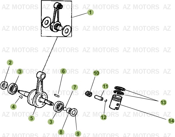 Vilebrequin   Piston  Contre Arbre BETA Pièces Beta RR 50 STANDARD - 2013-2012
