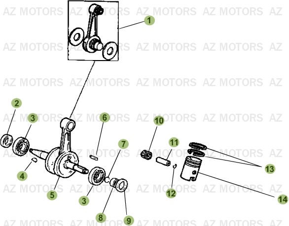 VILEBREQUIN   PISTON  CONTRE ARBRE BETA 50 RRSTD 12