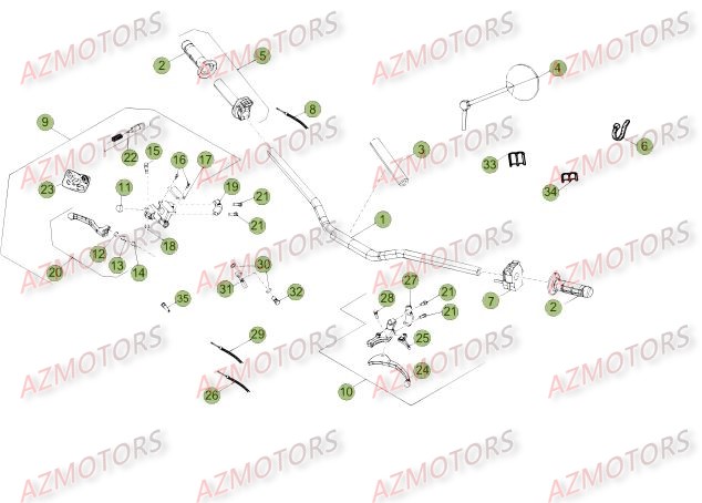 Commandes   Guidon BETA Pièces Beta RR 50 STANDARD - 2015