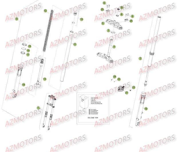 Fourche Du No Serie 200001 A 200100 BETA Pièces Beta RR 50 STANDARD - 2015