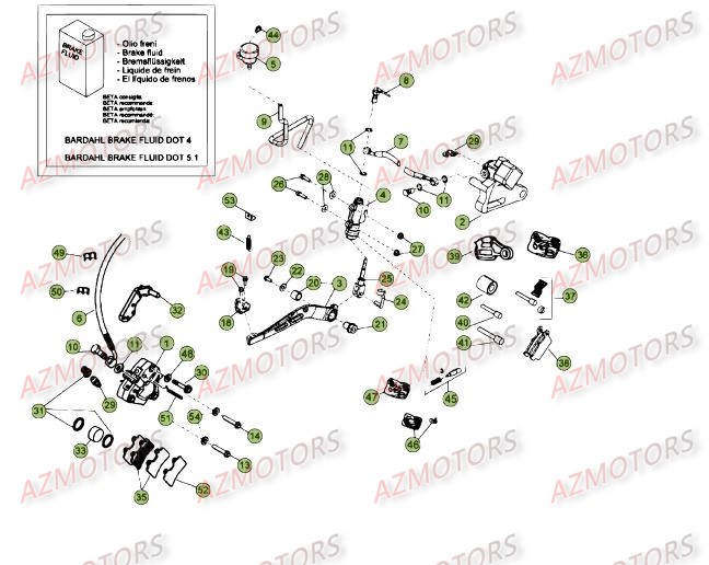 PASTILLES PINCE 25.03067/73 BETA pour FREINS DU No SERIE 200101 A 201251 de 50-RRSTD-15