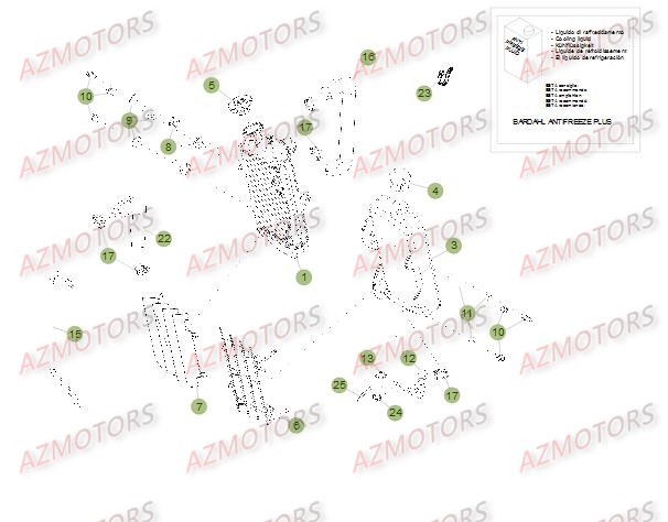 Installation De Refroidissement (2) AZMOTORS Pièces Beta RR 50 STANDARD - 2015