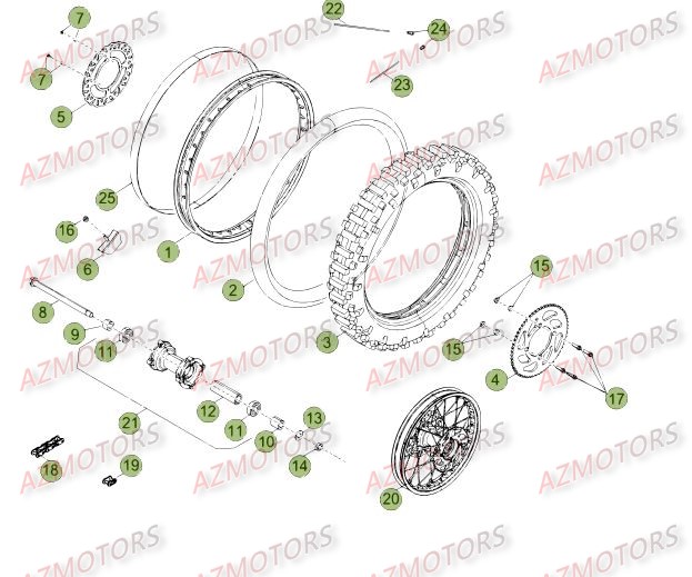 Roue Arriere Du No Serie 200001 A 200956 BETA Pièces Beta RR 50 STANDARD - 2015