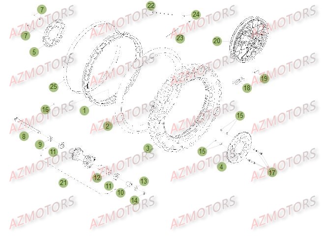 Roue Arriere Du No Serie 200957 A 299999 BETA Pièces Beta RR 50 STANDARD - 2015