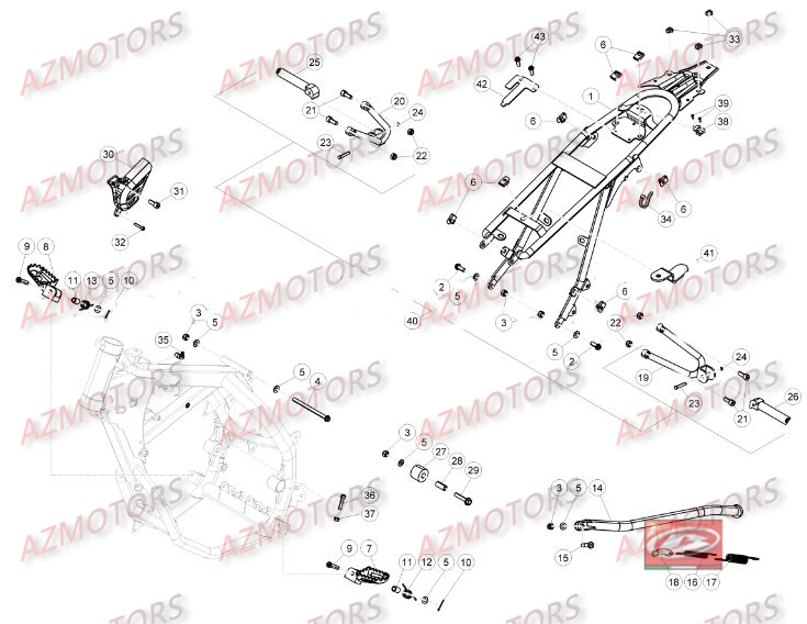 ACCESSOIRES_DU_CHASSIS BETA Pièces RR Enduro 50 STD 2016