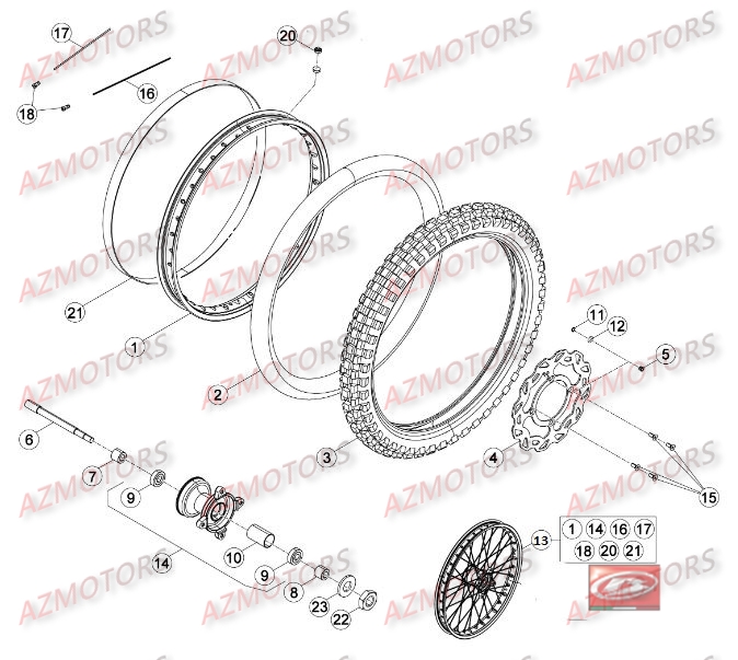 ROUE_AVANT BETA Pièces RR Enduro 50 STD 2016