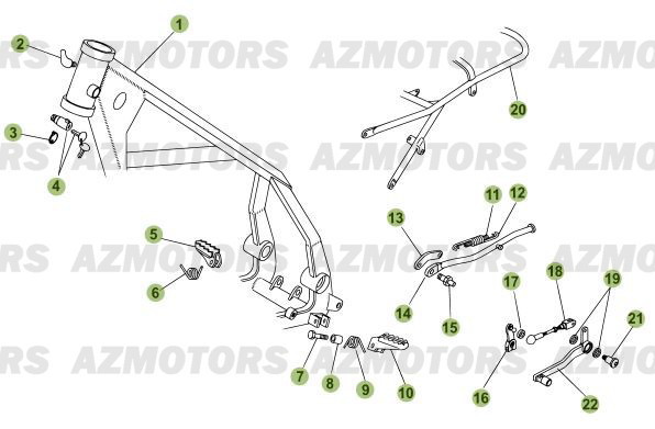 ACCESSOIRES DU CHASSIS BETA Pièces RR Enduro 50 STD 2010 2011