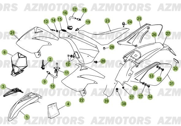 CARENAGES - RESERVOIR - SELLE pour 50-RRSTD-2010-11