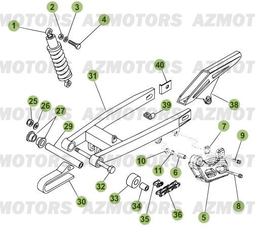Fourche   Suspension Arriere BETA Pièces Beta RR 50 STANDARD - 2010-2011