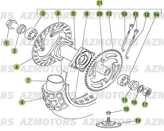 Roue Arriere BETA Pièces Beta RR 50 STANDARD - 2010-2011
