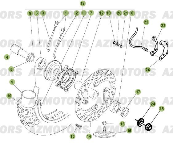 ROUE AVANT pour 50-RRSTD-2010-11