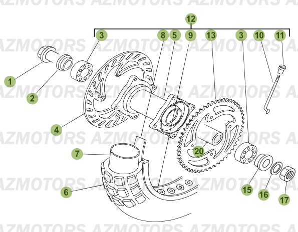 Roue Arriere BETA Pièces Beta RR 50 MOTARD - 2007