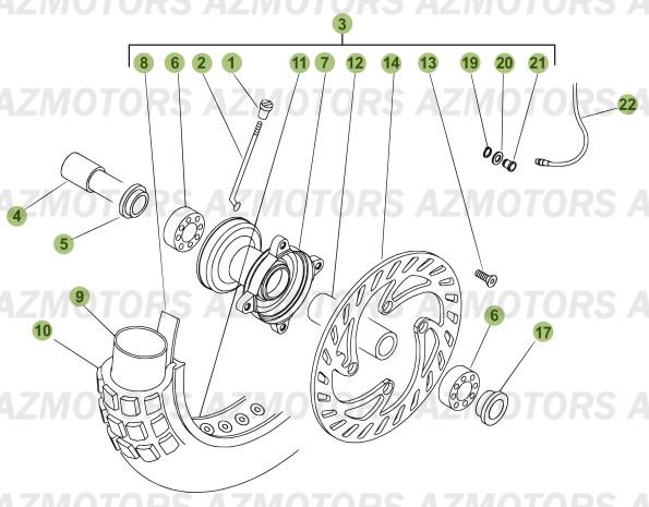 ROUE AVANT pour 50-SM-07