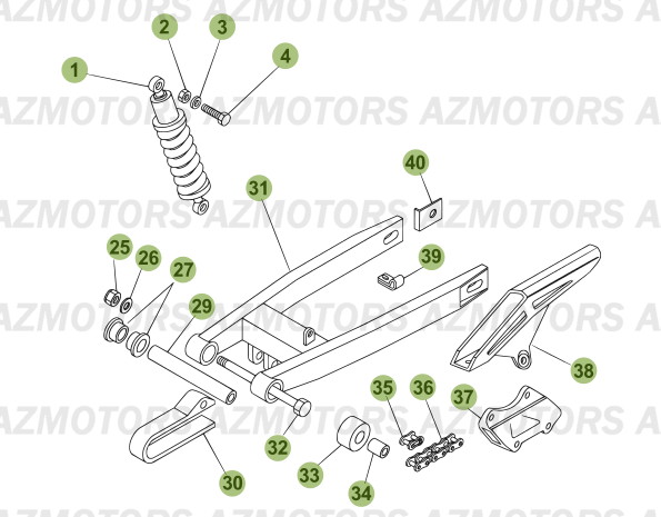 Suspension Arriere BETA Pièces Beta RR 50 MOTARD - 2007
