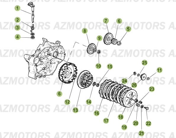 TRANSMISSION PRINCIPALE   EMBRAYAGE BETA 50 SM 07