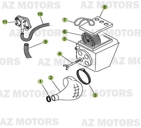 Boitier Du Filtre AZMOTORS Pièces Beta RR 50 MOTARD - 2008