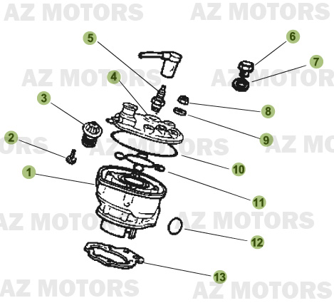 Cylindre Culasse Distribution AZMOTORS Pièces Beta RR 50 MOTARD - 2008