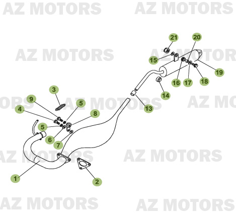 Echappement AZMOTORS Pièces Beta RR 50 MOTARD - 2008