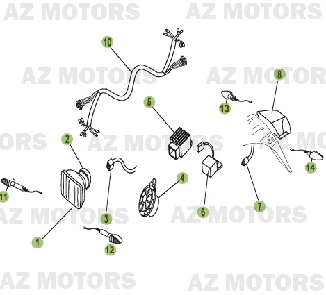 Installation Electrique AZMOTORS Pièces Beta RR 50 MOTARD - 2008