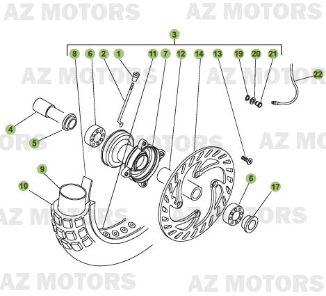 ROUE AVANT pour 50-SM-08