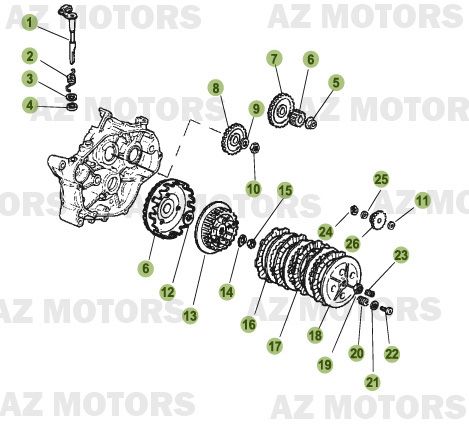 Transmission Principale Embrayage AZMOTORS Pièces Beta RR 50 MOTARD - 2008